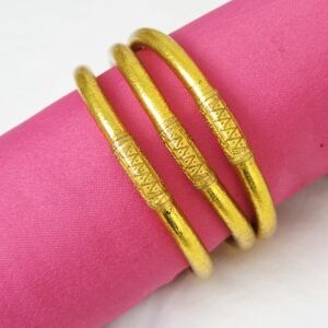 Sz Small | BudHagirl GOLD ALL WEATHER BANGLES (SET OF 3) - SERENITY PRAYER